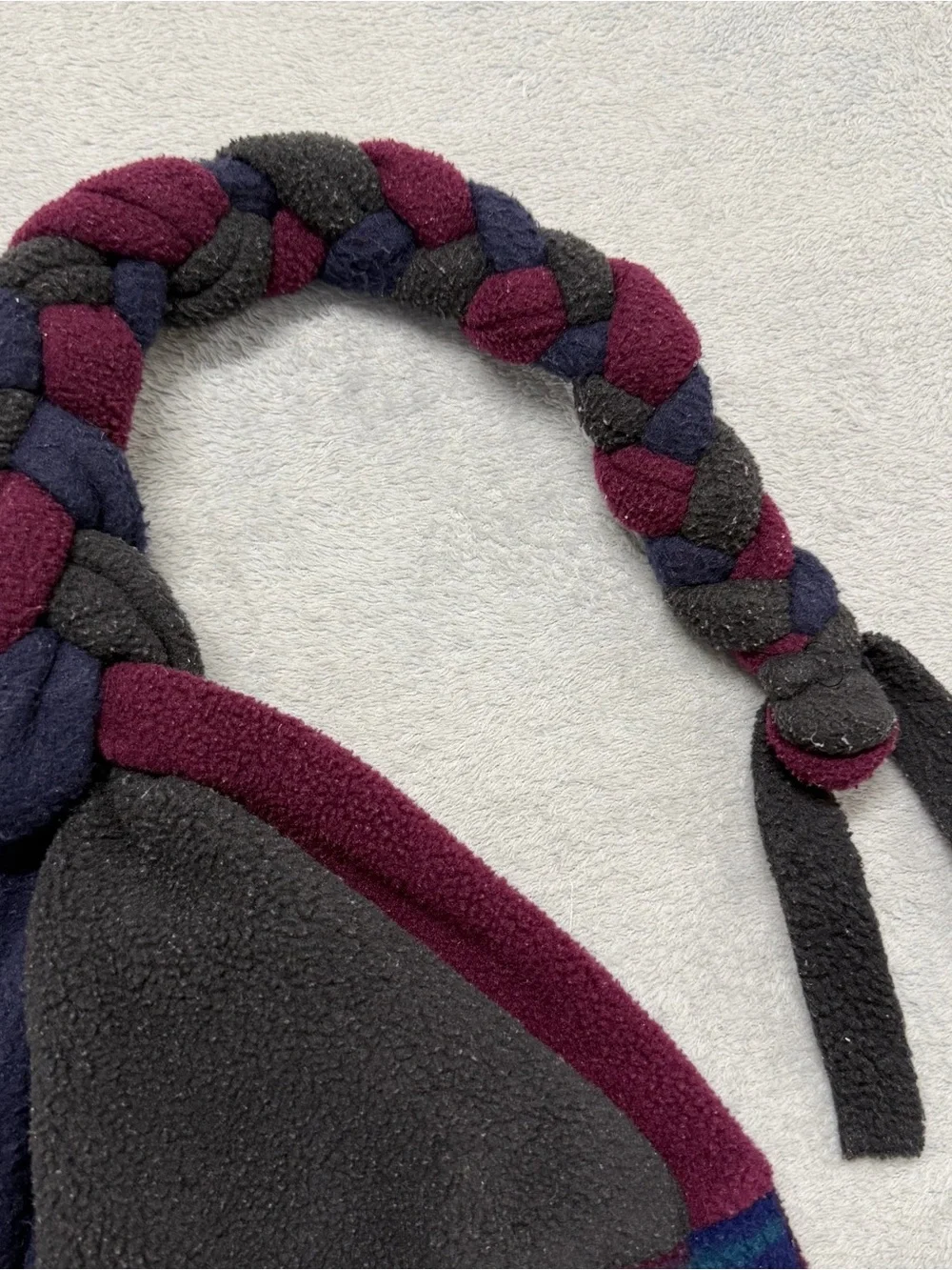 Vtg Fresh Lids Beanie Hat Braided Tassle Fleece Ski Snowboard Winter